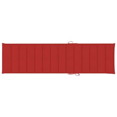 vidaXL Lehátka s vankúšmi 2 ks červené teakové drevo