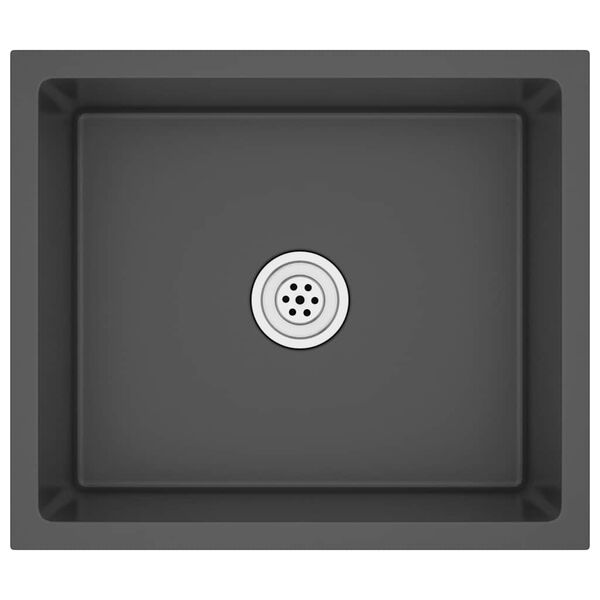 vidaXL Ručne vyrobený kuchynský drez, čierny, nehrdzavejúca oceľ