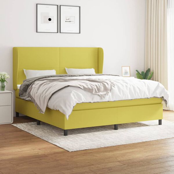 vidaXL Boxspring posteľ s matracom zelen&aacute; 180x200 cm l&aacute;tka