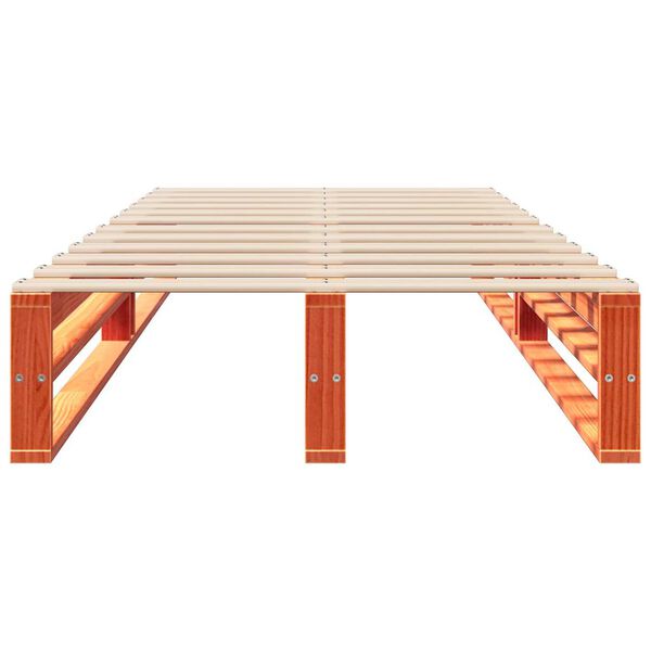 vidaXL Posteľ bez matraca voskovo hned&aacute; 100x200 cm mas&iacute;vna borovica