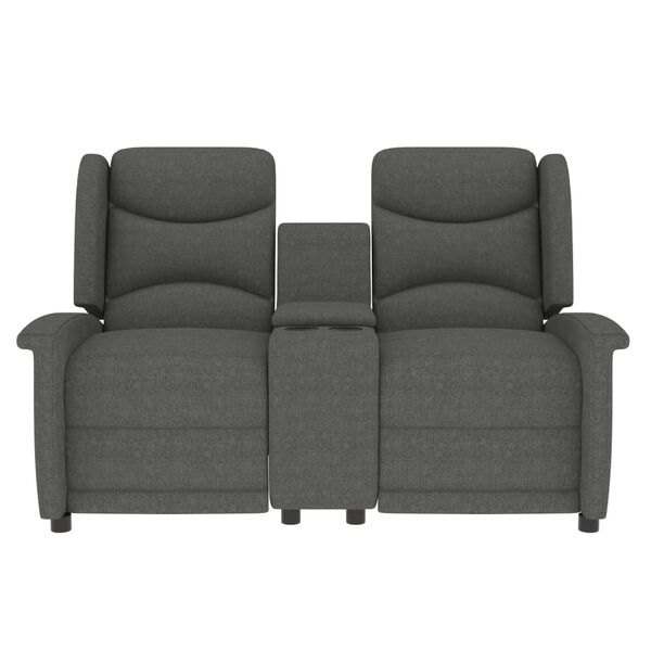 vidaXL 2-miestne sklápacie masážne kreslo+držiak na poháre, svetlosivé