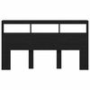 vidaXL Skrinka na čelo postele s LED čierna dub 180x17x102 cm