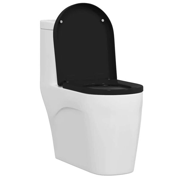 vidaXL WC sedadlo Nastaviteľn&aacute; Čierna 48 x 36,5 x 4,5 cm Polypropyl&eacute;n