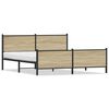 vidaXL Kovov&yacute; posteľn&yacute; r&aacute;m bez matraca dub sonoma 183x213 cm