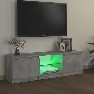 vidaXL TV skrinka s LED svetlami betónová sivá 120x30x35,5 cm