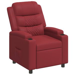 vidaXL Polohovacie kreslo V&iacute;no červen&eacute; 75 x 93 x 98 cm L&aacute;tka