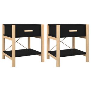 vidaXL Nočn&eacute; stol&iacute;ky 2 ks čierne 42x38x45 cm spracovan&eacute; drevo