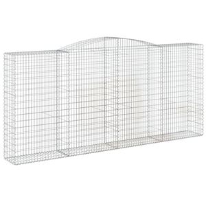 vidaXL Obl&uacute;kov&yacute; gabionov&yacute; k&ocirc;&scaron; 400x50x180/200 cm pozinkovan&eacute; železo