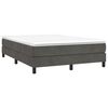 vidaXL Posteľný rám boxspring s matracom tmavosivý 140x190 cm zamat