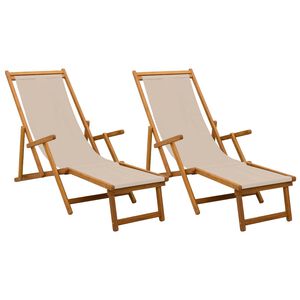 vidaXL Skladac&iacute; leh&aacute;tko 2 pcs 3 Poloha Mas&iacute;vne eukalyptov&eacute; drevo