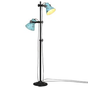 vidaXL Podlahov&aacute; lampa 25 W &scaron;muhovan&aacute; modr&aacute; 25x25x90/140 cm E27