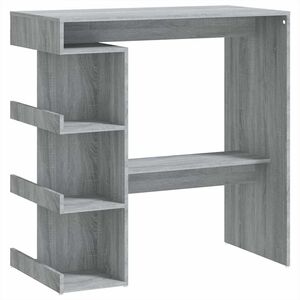 vidaXL Barov&yacute; st&ocirc;l+reg&aacute;l, siv&aacute; sonoma 100x50x101,5 cm
