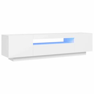 vidaXL TV skrinka s LED svetlami biela 160x35x40 cm