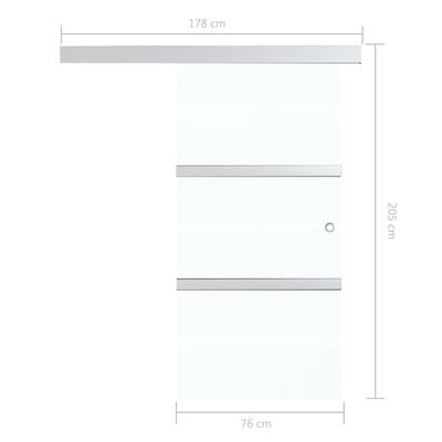 vidaXL Posuvné dvere, jemné zatváranie, ESG sklo a hliník 76x205 cm