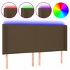 vidaXL Čelo postele s LED tmavohend&eacute; 183x16x118/128 cm l&aacute;tka