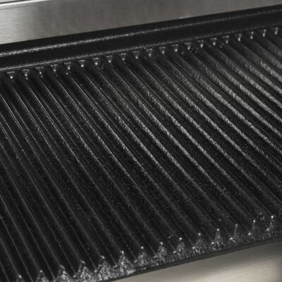 vidaXL Drážkovaný panini gril z pozinkovanej ocele 1800 W 31x30,5x20cm