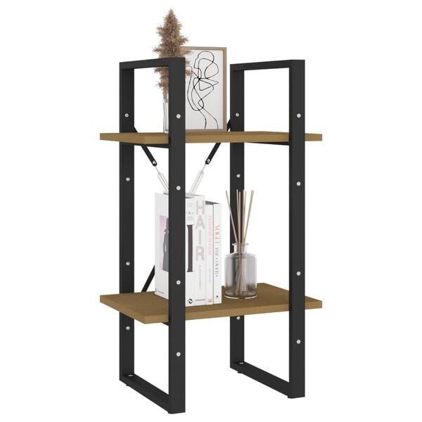 vidaXL Knižnica s 2 policami 40x30x70 cm, borovicov&yacute; mas&iacute;v