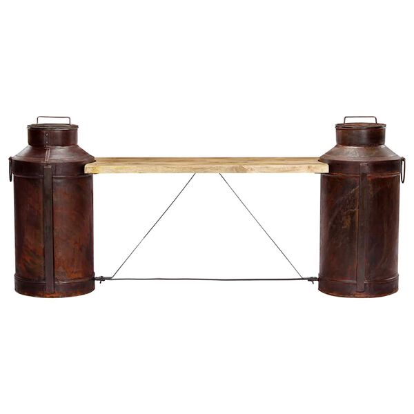 vidaXL Lavička s kanvicami na mlieko 150x33x64 cm mas&iacute;vne mangovn&iacute;kov&eacute; drevo