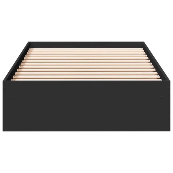 vidaXL Posteľný rám so zásuvkami čierny 100x200 cm kompozitné drevo