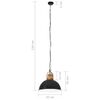 vidaXL Industri&aacute;lna z&aacute;vesn&aacute; lampa čierna okr&uacute;hla 32 cm E27 mangov&yacute; mas&iacute;v