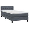vidaXL Posteľn&yacute; r&aacute;m boxspring s matracom tmavosiv&yacute; 80x210 cm zamat