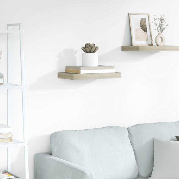 vidaXL Pl&aacute;vaj&uacute;ca n&aacute;stenn&aacute; polica, dubov&aacute; 40x23x3,8 cm, MDF