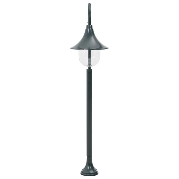 vidaXL Záhradná stĺpová lampa E27 120 cm hliníková tmavozelená
