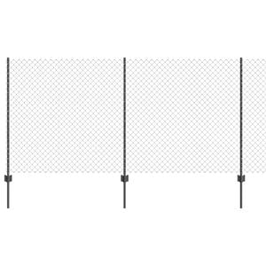 vidaXL Sieťov&yacute; plot s stĺpom 10 x 1,2 m PVC potiahnut&aacute; oceľ Siv&aacute;