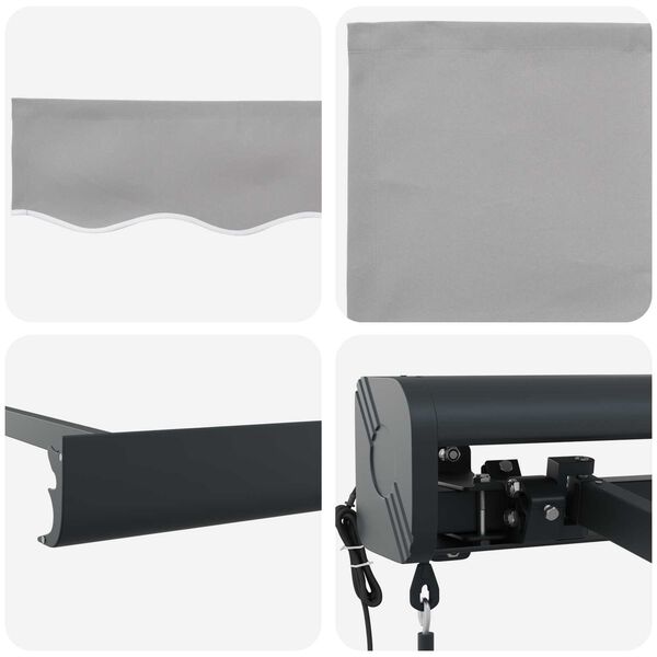 vidaXL Mark&iacute;za Svetlosiv&aacute; 350 x 250 x 165 cm Polyester a hlin&iacute;k