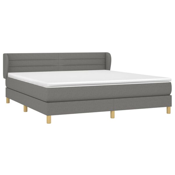 vidaXL Boxspring posteľ s matracom tmavosiv&aacute; 160x200 cm l&aacute;tka