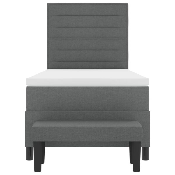 vidaXL Posteľ s pružinov&yacute;m r&aacute;mom Tmavo &scaron;ed&aacute; 90 x 190 cm l&aacute;tka