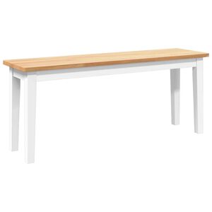 vidaXL Lavica 110 cm Biela mas&iacute;vna guma