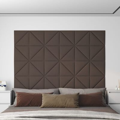 vidaXL Nástenné panely 12 ks sivohnedé 30x30 cm látkové 0,54 m²