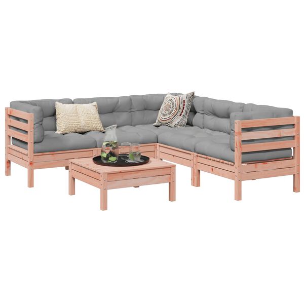 vidaXL 6-dielna z&aacute;hradn&aacute; s&uacute;prava pohoviek s vank&uacute;&scaron;mi douglask&aacute; jedľa