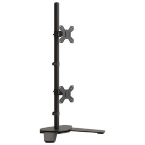 vidaXL Držiak na dva monitory čierny oceľov&yacute; VESA 75/100 mm