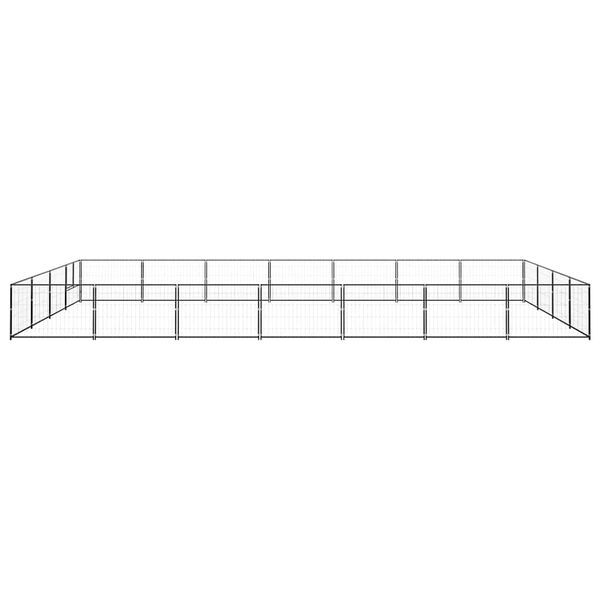 vidaXL Koterec pre psy čierny 28 m&sup2; oceľ