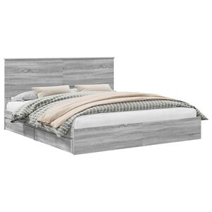 vidaXL &Uacute;ložn&aacute; posteľ Siv&yacute; Sonoma 200 x 200 cm Kompozitn&eacute; drevo