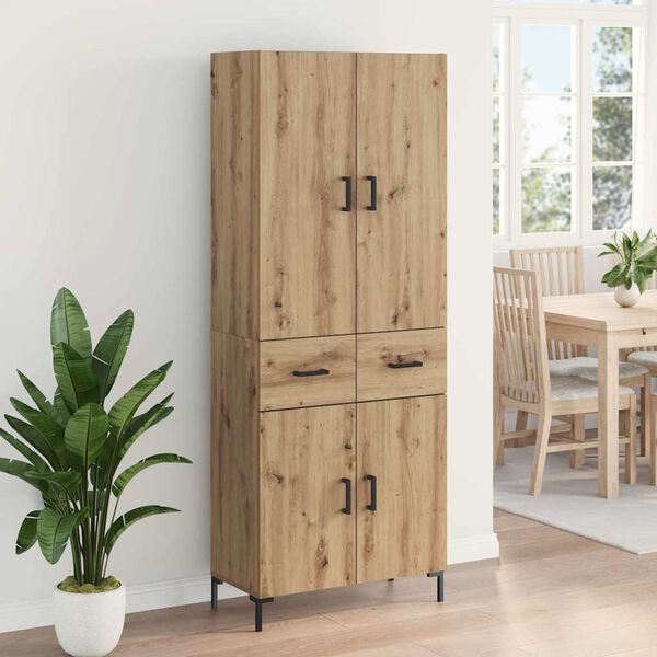 vidaXL Highboard Remeseln&yacute; dub 69,5 x 34 x 180 cm Kompozitn&eacute; drevo