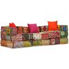 vidaXL 3-miestna modul&aacute;rna taburetka, patchwork, l&aacute;tka