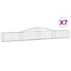 vidaXL Obl&uacute;kov&yacute; gabionov&yacute; k&ocirc;&scaron; 7 ks 400x30x40/60 cm pozinkovan&eacute; železo
