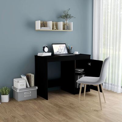 vidaXL Písací stôl, čierny 100x50x76 cm, drevotrieska