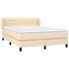 vidaXL Boxspring posteľ s matracom kr&eacute;mov&yacute; 140x190 cm l&aacute;tka