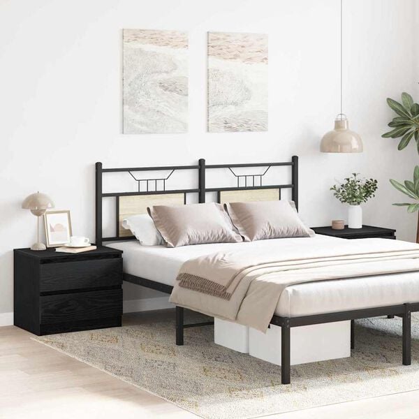 vidaXL Nočn&yacute; stol&iacute;k so z&aacute;suvkou 2 pcs Čierny dub 50 x 40 x 43,5 cm