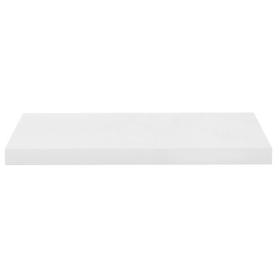 vidaXL Plávajúca nástenná polica, lesklá biela 60x23,5x3,8 cm, MDF