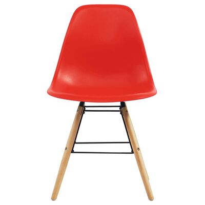 vidaXL Jedálenské stoličky 2 ks červené plast