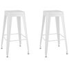 vidaXL Barov&eacute; stoličky stohovateľn&eacute; 2 ks biele kovov&eacute;