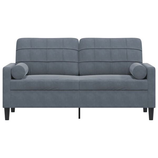 vidaXL 2-miestna pohovka s vankúšmi tmavosivá 140 cm zamat