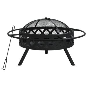 vidaXL Prenosn&eacute; ohnisko s kut&aacute;čom 70 cm XXL oceľ