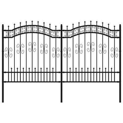 vidaXL Záhradný plot s hrotmi čierny 165 cm oceľ s práškovým nástrekom