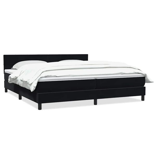 vidaXL Posteľn&yacute; r&aacute;m boxspring s matracom čierny 180x210 cm zamat